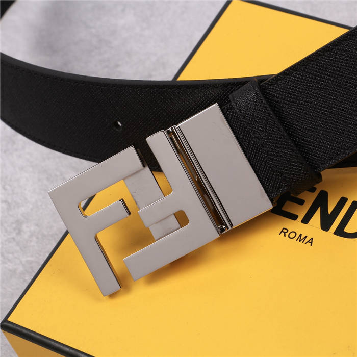 Fendi Leather Belt 38mm FF Buckle Black High