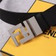 Fendi Leather Belt 38mm FF Buckle Black High