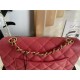 Mini CLASSIC HANDBAG Grained Calfskin Rose Red Gold Metal A