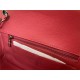 Mini CLASSIC HANDBAG Grained Calfskin Rose Red Silver Metal A