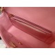 Mini CLASSIC HANDBAG Grained Calfskin Pink Gold Metal A