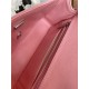 Mini CLASSIC HANDBAG Grained Calfskin Pink Silver Metal A