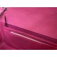 Mini CLASSIC HANDBAG Grained Calfskin Fuchsia Silver Metal A