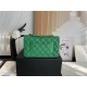 Mini CLASSIC HANDBAG Grained Calfskin Green Gold Metal A