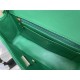 Mini CLASSIC HANDBAG Grained Calfskin Green Gold Metal A