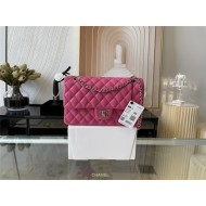 Medium CLASSIC HANDBAG Lambskin Fuchsia Silver Metal A