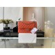 Medium CLASSIC HANDBAG Lambskin Orange Silver Metal A