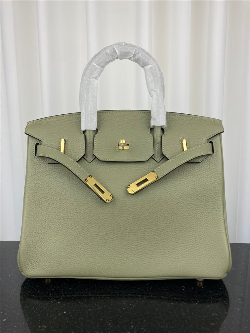 Hermes Birkin 25/30/35cm Bag Togo Leather In Sage Green WAX High