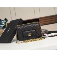 Chanel Wallet on Chain AP2829 Grained Calfskin Black Gold Metal A