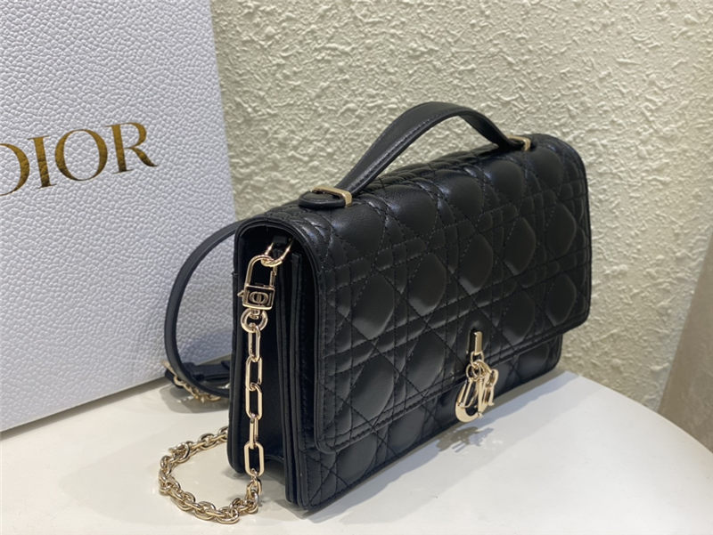 BOLSO MISS DIOR TOP HANDLE Cannage Lambskin Black High