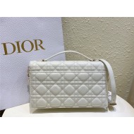 BOLSO MISS DIOR TOP HANDLE Cannage Lambskin White High