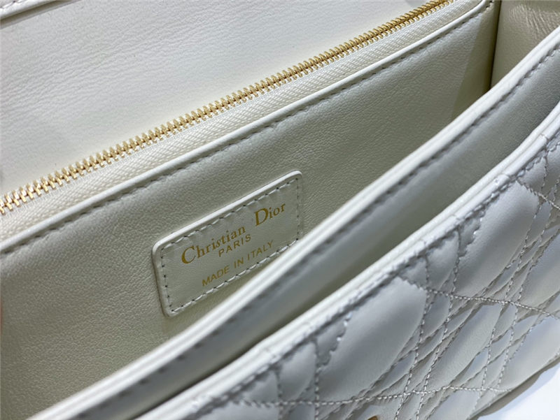 BOLSO MISS DIOR TOP HANDLE Cannage Lambskin White High