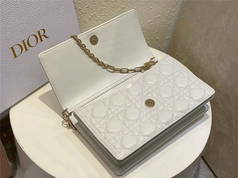 BOLSO MISS DIOR TOP HANDLE Cannage Lambskin White High