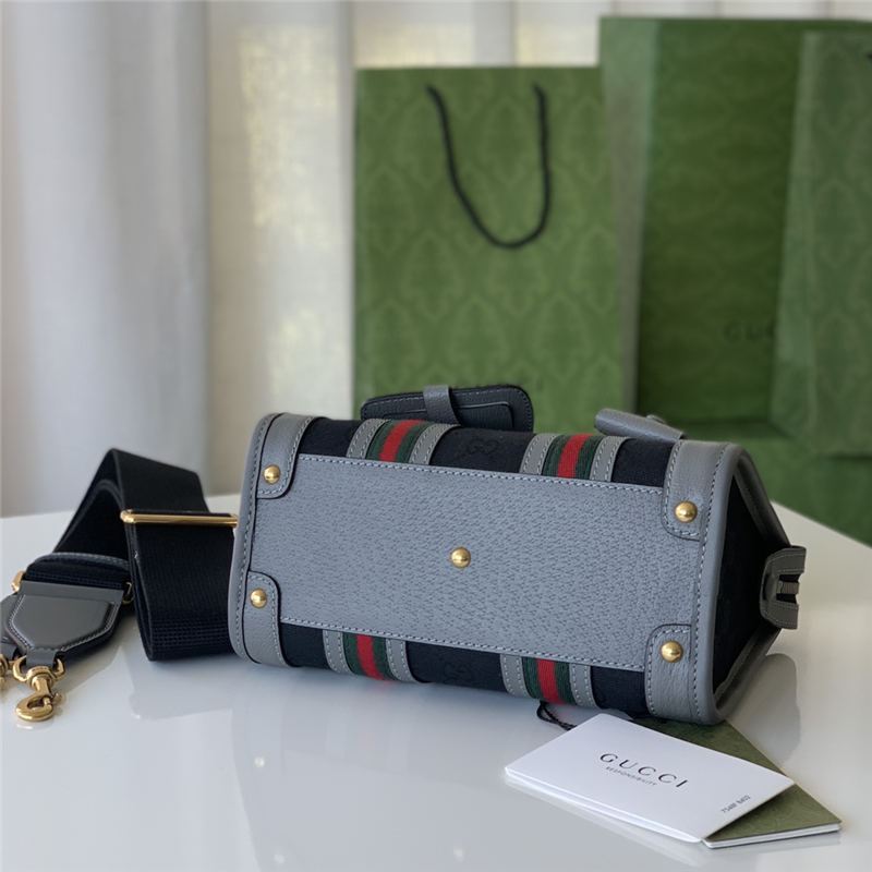 Gucci Mini canvas top handle bag 715771 Grey/Black High