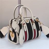 Gucci Mini canvas top handle bag 715771 White/Black High