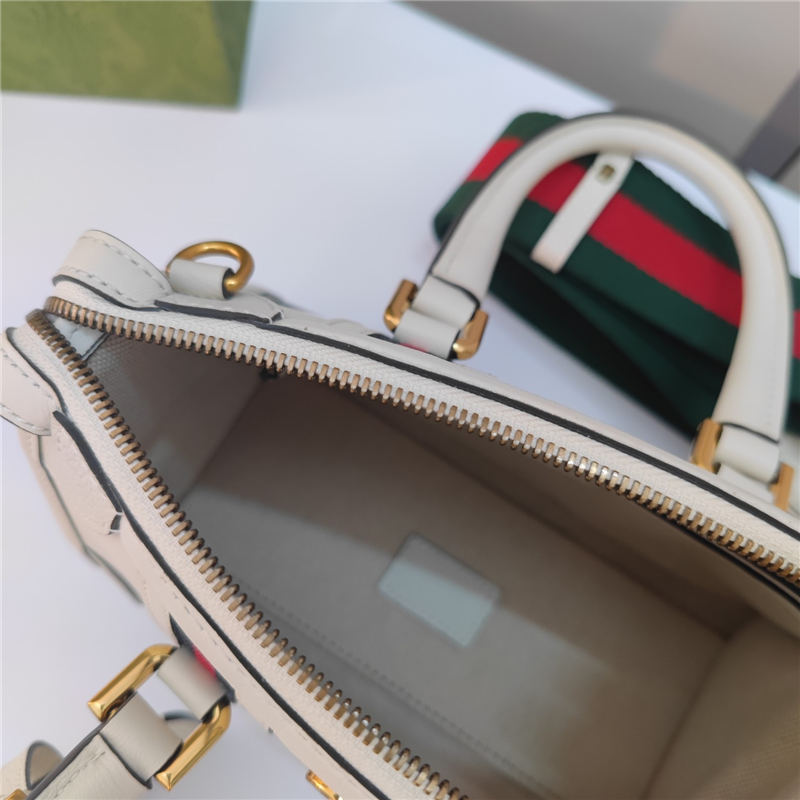 Gucci Mini canvas top handle bag 715771 White/Black High