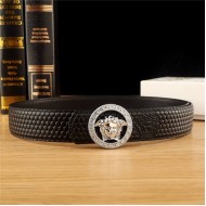 Versace Medusa Round Buckle Leather Belt 38mm High