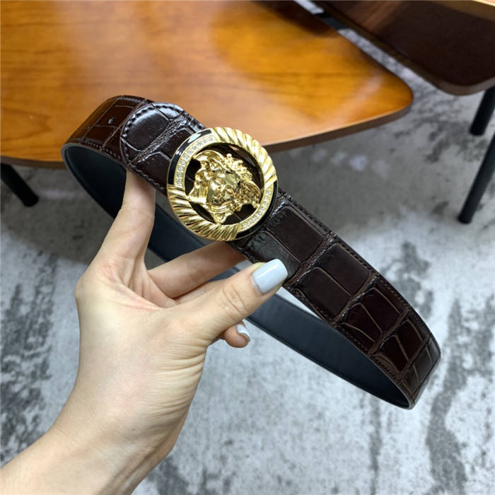 Versace Round buckle belt Crocodile 38mm High