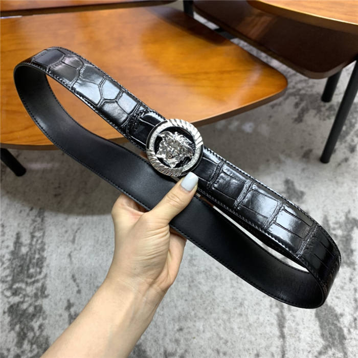 Versace Round buckle belt Crocodile 38mm High