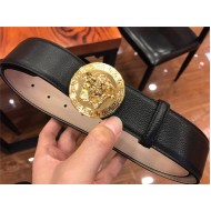 Versace Medusa Round Buckle Leather Belt 38mm High