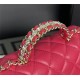 Chanel MINI FLAP BAG With Top Diamond Handle Lambskin & Gold-Tone Metal AS4140 Fuchsia High