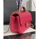 Chanel MINI FLAP BAG With Top Diamond Handle Lambskin & Gold-Tone Metal AS4140 Fuchsia High