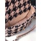 Large Chanel 19 Flap Bag Tweed Gold-Tone Houndstooth Black-Beige High