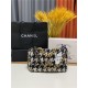 Large Chanel 19 Flap Bag Tweed Gold-Tone Houndstooth Black-White High