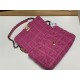 Large Chanel 19 Flap Bag Tweed Gold-Tone Houndstooth Fuchsia High