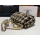 Chanel 19 Flap Bag Tweed Gold-Tone Houndstooth Black-Beige High