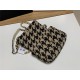 Chanel 19 Flap Bag Tweed Gold-Tone Houndstooth Black-Beige High