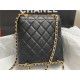 Chanel CHAIN BACKPACK Grained Calfskin & Gold-Tone Metal AS4490 Black A