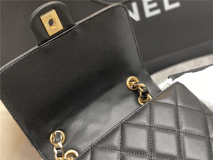 Chanel CHAIN BACKPACK Grained Calfskin & Gold-Tone Metal AS4490 Black A