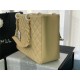 SHOPPING BAG 50995 Grained Calfskin Gold-Tone Metal Beige High