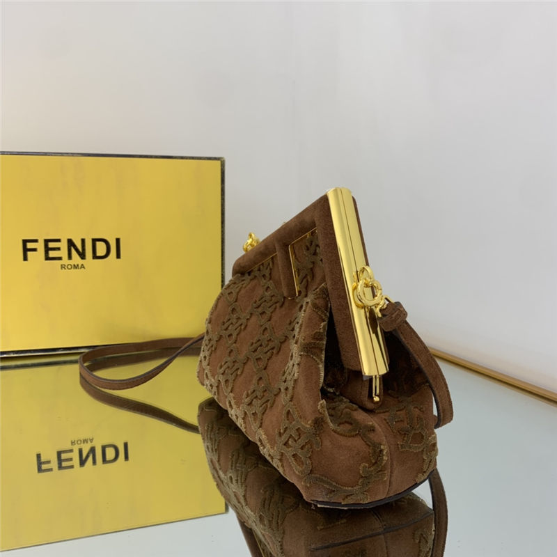 Fendi First Small Suede bag Brown High