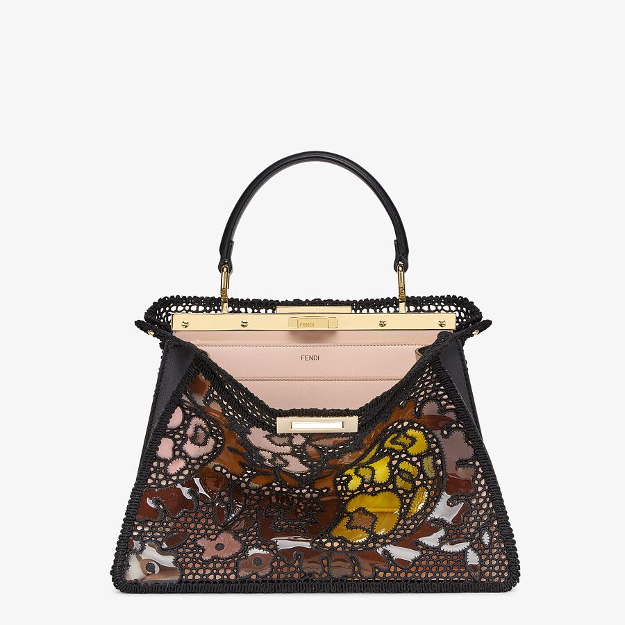 Fendi PEEKABOO ISEEU MEDIUM Black Lace Bag Mid