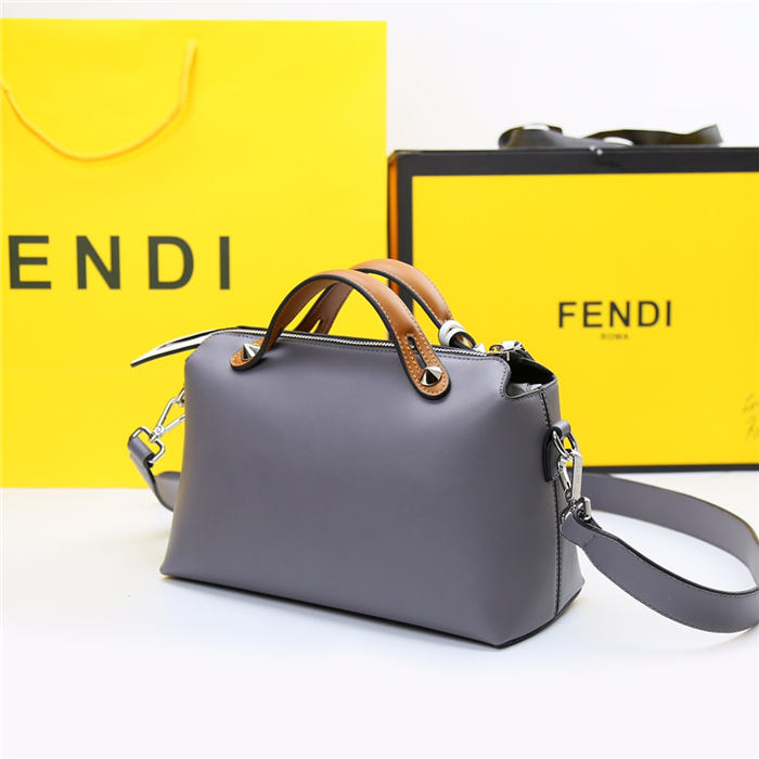 Fendi BY THE WAY MEDIUM Grey leather Boston bag