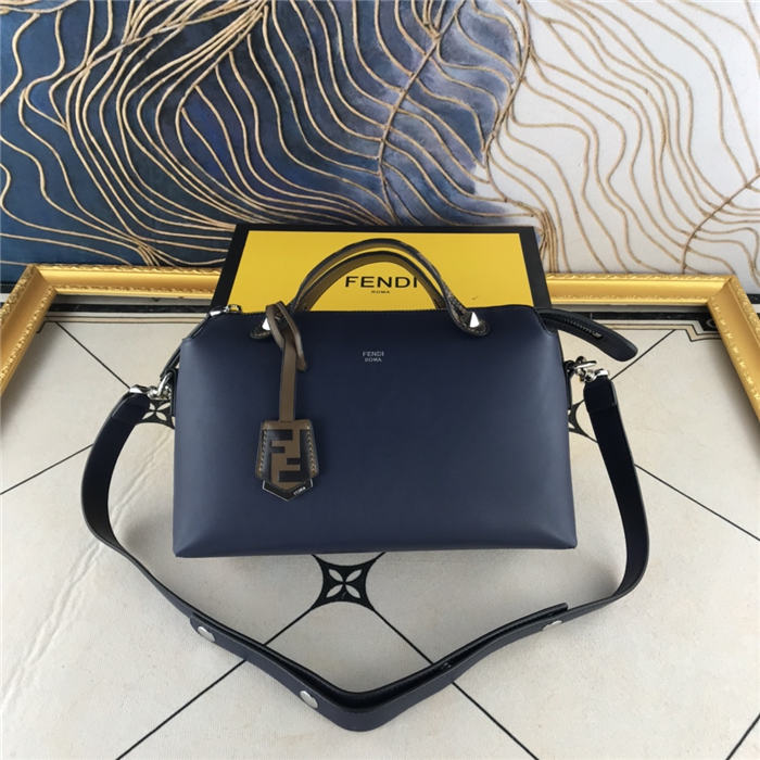 Fendi BY THE WAY MEDIUM Navy leather Boston bag