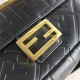 Fendi BAGUETTE nappa leather bag Black Mid