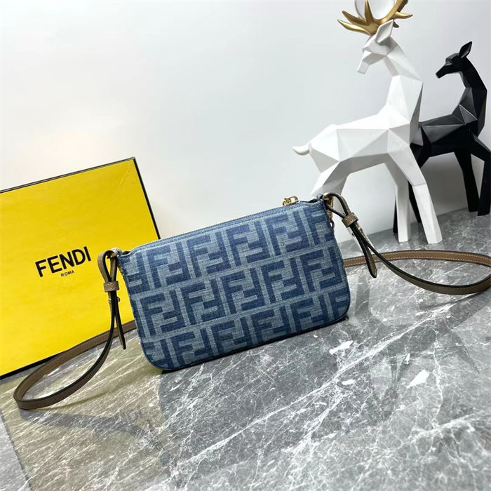 Fendi BAGUETTE Pouch Denim High