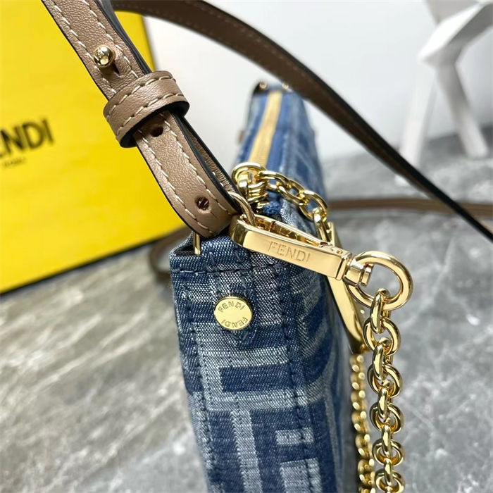 Fendi BAGUETTE Pouch Denim High