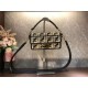 Fendi BAGUETTE raffia FF bag Black Mid