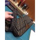 Fendi BAGUETTE Brown fabric bag LARGE Mid