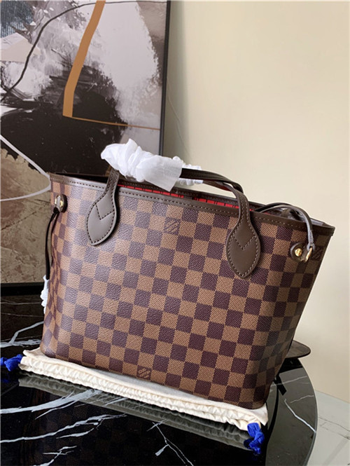 Louis Vuitton NEVERFULL PM Damier Ebene Red High