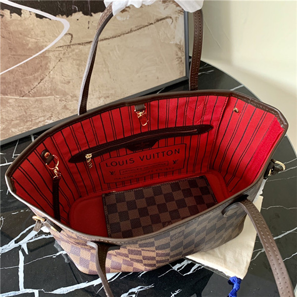 Louis Vuitton NEVERFULL PM Damier Ebene Red High