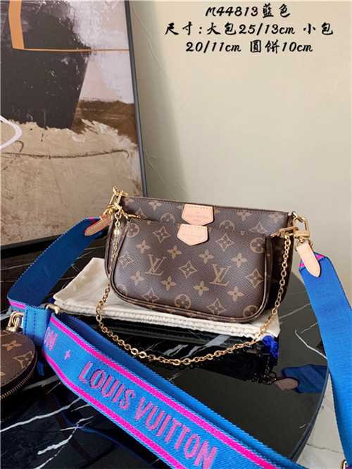 Louis Vuitton Multi Pochette accessories Monogram Canvas Blue High