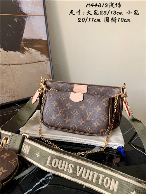 Louis Vuitton Multi Pochette accessories Monogram Canvas Lt Green High