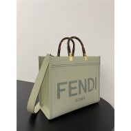 MEDIUM Fendi SUNSHINE Leather Shopper Green-Light High