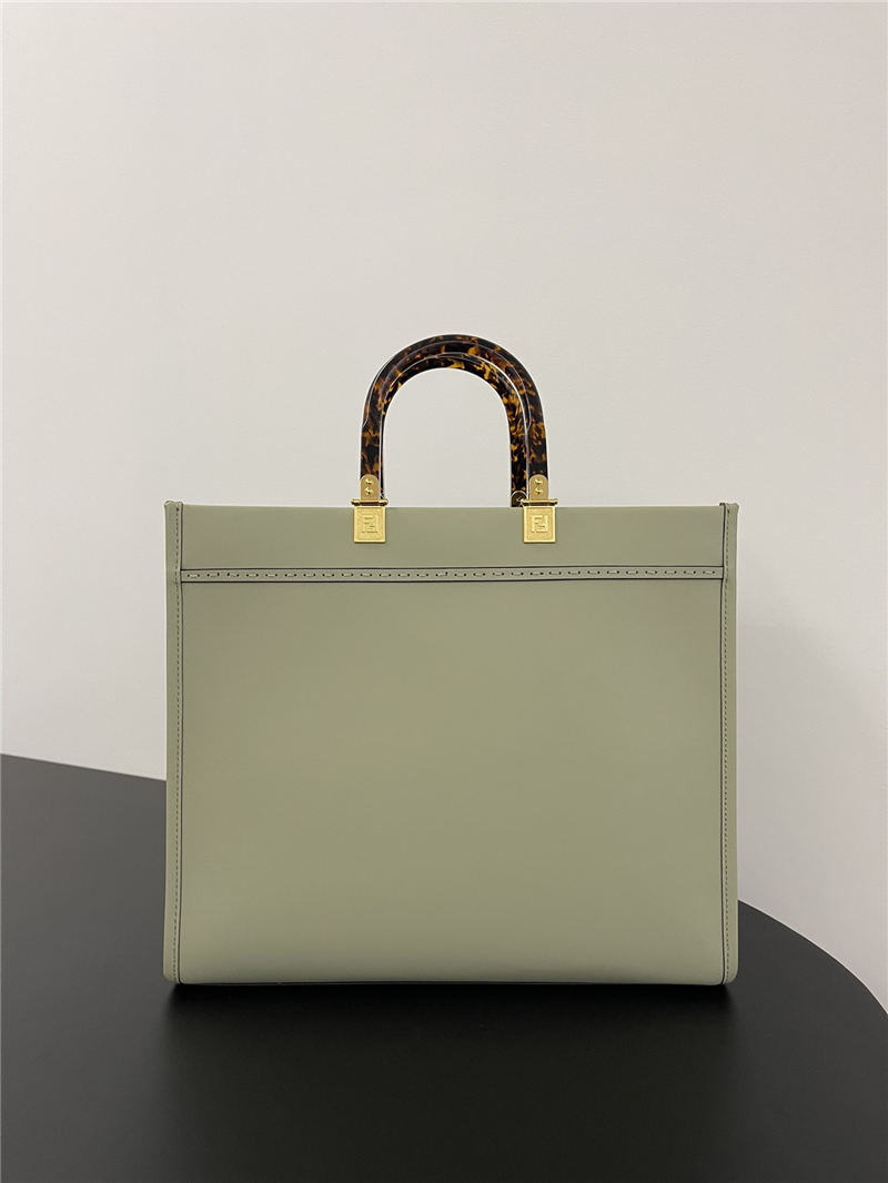 MEDIUM Fendi SUNSHINE Leather Shopper Green-Light High