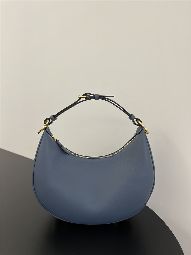 Fendigraphy Small Leather Bag Grey-Blue High